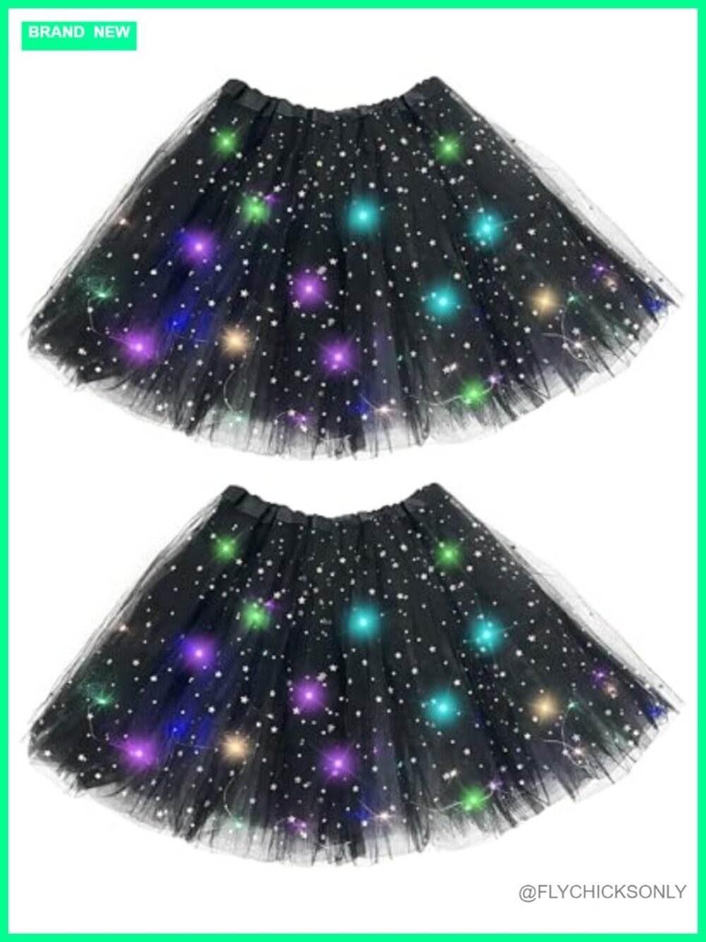 Hikkcos 2 Pcs Halloween Tutu Skirt for Women Light Up LED Tutus Costume